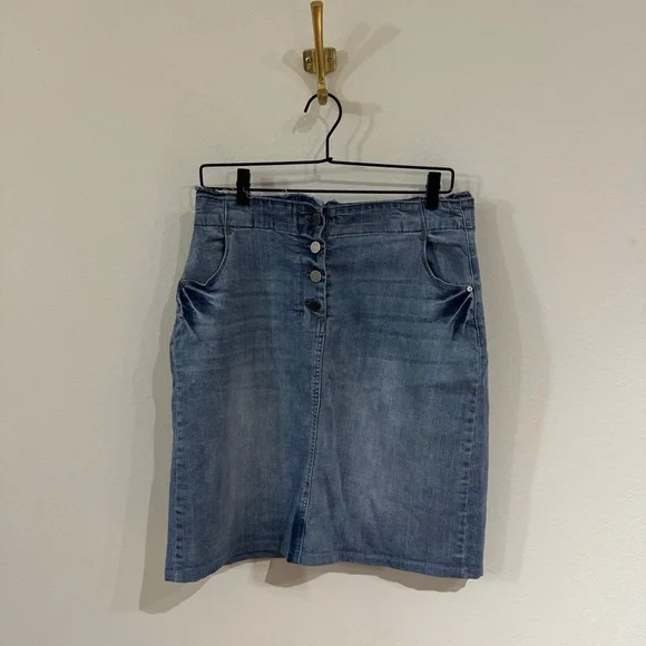 Reba Skirts Reba Womens Denim Skirt Light Blue Wash Size